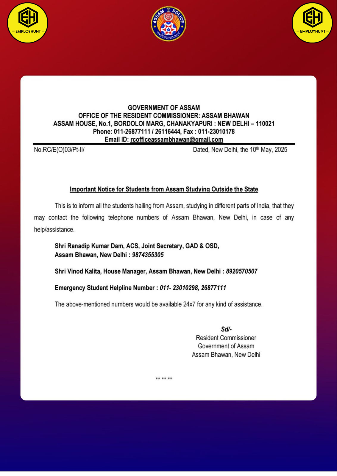 Help for Assamese students 