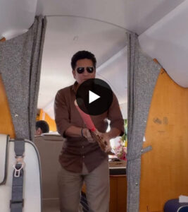 sachin tendulkar playing cricket in flight with daughter sara